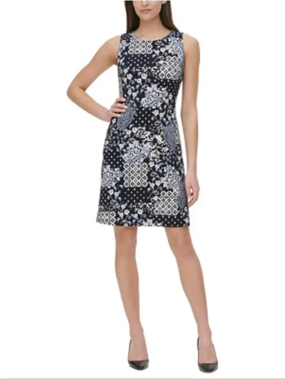 Tommy Hilfiger Boho Chic Bali Patchwork Sheath Dress sz 8